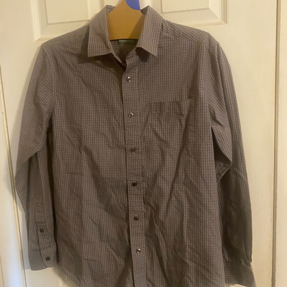 Hogan Men's Casual Gray Checkered Shirt